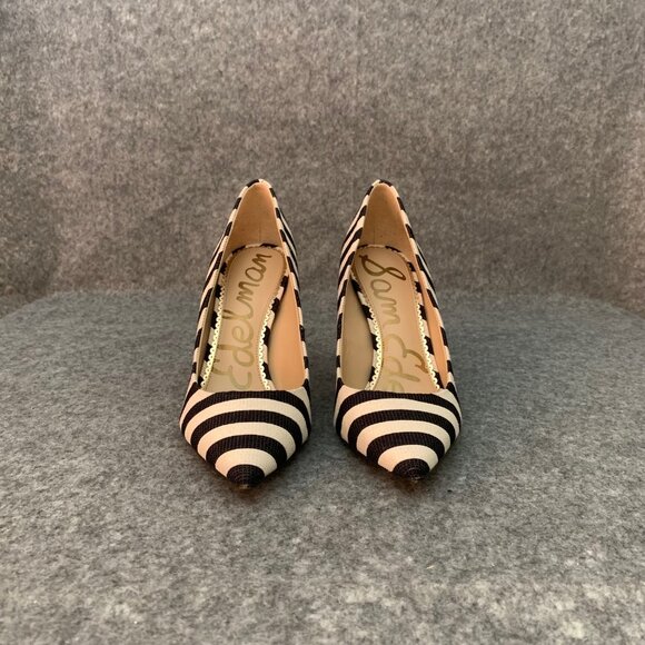 Sam Edelman Hazel Women’s Black and Off White Stripes Pointed Closed Toe Shoes - Picture 8 of 13